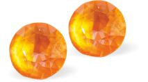 6752 - Embellished with Crystals by Swarovski® Crystal Chaton Studs - Electric Orange Ignite
