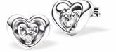 Crystal Heart in Heart Frame Stud Earrings
10mm in size

Colour: Silver Coloured
Rhodium Plated
Delivered in a soft, black, velveteen pouch
