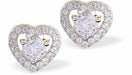 Crystal Pave Heart Stud Earrings with Central Crystal Embellishment
10mm in size

Colour: Silver Coloured
Rhodium Plated
Delivered in a soft, black, velveteen pouch
