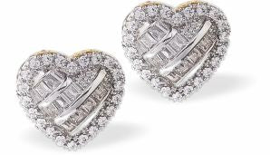 Crystal Pave Heart Stud Earrings with Pave Embellishment
13mm in size

Colour: Silver Coloured.
Rhodium Plated
Delivered in a soft, black, velveteen pouch