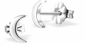 Silver Coloured Moon Stud Earrings
8mm in size

Colour: Silver Coloured
Rhodium Plated
Delivered in a soft, black, velveteen pouch