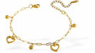 Adjustable Chain Bracelet, Rhodium Plated
Heart and Ball Charms

6cm in diameter
Nickel Free, Hypoallergenic
Delivered in a soft, black, velveteen pouch