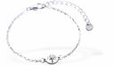 Adjustable Chain Bracelet, Rhodium Plated
Tree of Life Link

6cm in diameter
Nickel Free, Hypoallergenic
Delivered in a soft, black, velveteen pouch