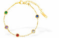 Adjustable Bracelet, Rhodium Plated
Multi coloured crystals

6cm in diameter
Nickel Free, Hypoallergenic
Delivered in a soft, black, velveteen pouch
