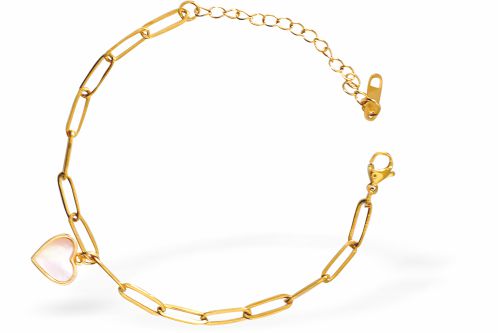 Adjustable Bracelet, Rhodium Plated
Heart Charm

6cm in diameter
Nickel Free, Hypoallergenic
Delivered in a soft, black, velveteen pouch