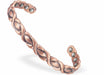 Magnetic Copper Bracelet with 8 magnets
Copper, Adjustable bangle
Twining Design
Can combat joint pain and improve circulation
Delivered in a soft, black, velveteen pouch