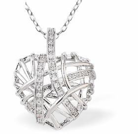 Silver Coloured Pave Crystal Love Heart Necklace
25mm in size
Choice of 18" Stainless Steel or Sterling Silver Chains
Hypoallergenic; Free from cadmium, lead and nickel

Delivered in a soft, black, velveteen pouch