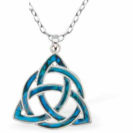 Paua Shell Triquetra Necklace
Hypoallergenic: Nickel, Lead and Cadmium Free
27mm in size, with 18" chain
Rhodium Plated
Delivered in a soft, black, velveteen pouch