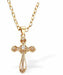 Golden Coloured Cross Necklace
28mm, Rhodium Plated

18" Chain, Golden Chain and Frame
Hypoallergenic: Nickel, Lead and Cadmium free
Delivered in a soft, black, velveteen pouch