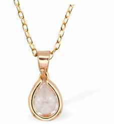 Golden Coloured&nbsp; Delicate Teardrop Necklace
10mm, Rhodium Plated

18" Chain, Golden Chain and Frame
Hypoallergenic: Nickel, Lead and Cadmium free
Delivered in a soft, black, velveteen pouch