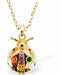 Golden Coloured Ladybird Necklace
15mm, Rhodium Plated

18" Chain, Golden Chain and Frame
Hypoallergenic: Nickel, Lead and Cadmium free
Delivered in a soft, black, velveteen pouch