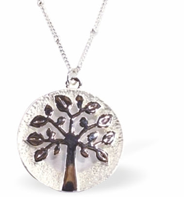 K683 - Golden Designer Tree of Life Necklace, Rhodium Plate