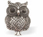 Sparkly, Beautiful Wise Owl Brooch
Rhodium Plated,&nbsp; 25mm in size

Hypoallergenic: Nickel, Lead and Cadmium Free
Delivered in a soft, black, velveteen pouch