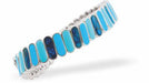 Paua Shell&nbsp; Blue Ovals Bracelet
Stretch, Rhodium Plated

Hypoallergenic: Nickel, Lead and Cadmium free
Delivered in a soft, black, velveteen pouch