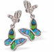 Paua Shell Butterflies Drop Earrings
25mm, Rhodium Plated

18" Chain
Hypoallergenic: Nickel, Lead and Cadmium free
Delivered in a soft, black, velveteen pouch