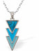 Paua Shell Triple Triangles&nbsp;Necklace
26mm, Rhodium Plated

18" Chain
Hypoallergenic: Nickel, Lead and Cadmium free
Delivered in a soft, black, velveteen pouch