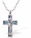 Paua Shell Floral Cross Necklace
30m, Rhodium Plated

18" Chain
Hypoallergenic: Nickel, Lead and Cadmium free
Delivered in a soft, black, velveteen pouch