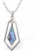 Paua Shell Kite Necklace
30mm, Rhodium Plated

18" Chain
Hypoallergenic: Nickel, Lead and Cadmium free
Delivered in a soft, black, velveteen pouch
