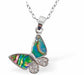 Paua Shell Butterfly Necklace
15mm, Rhodium Plated

18" Chain
Hypoallergenic: Nickel, Lead and Cadmium free
Delivered in a soft, black, velveteen pouch