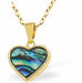 Paua Shell Sweet Heart Necklace
11mm, Rhodium Plated

18" Chain, Golden Chain and Frame
Hypoallergenic: Nickel, Lead and Cadmium free
Delivered in a soft, black, velveteen pouch