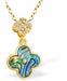 Paua Shell Double Clover with Crystal Embellishment Necklace
27mm, Rhodium Plated

18" Chain, Golden Chain and Frame
Hypoallergenic: Nickel, Lead and Cadmium free
Delivered in a soft, black, velveteen pouch