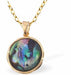 Paua Shell Round Necklace
14mm, Rhodium Plated

18" Chain, Golden Chain and Frame
Hypoallergenic: Nickel, Lead and Cadmium free
Delivered in a soft, black, velveteen pouch