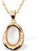 Iridescent Oval Necklace, Golden Framed
Hypoallergenic: Rhodium Plated, Nickel, Lead and Cadmium Free

18mm in size, 18" Rhodium Plated Chain

Delivered in a soft, black, velveteen pouch