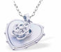 Iridescent Heart with Rose Necklace, Silver Coloured
Hypoallergenic: Rhodium Plated, Nickel, Lead and Cadmium Free

25mm in size, 18" Rhodium Plated Chain

Delivered in a soft, black, velveteen pouch