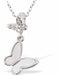 Iridescent Necklace with Floating Butterflies, Silver Coloured
Hypoallergenic: Rhodium Plated, Nickel, Lead and Cadmium Free

28mm in size, 18" Rhodium Plated Chain

Delivered in a soft, black, veveteen pouch