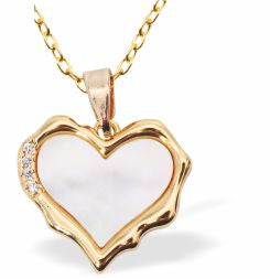 Iridescent Necklace Loving Heart, Golden Framed
Hypoallergenic: Rhodium Plated, Nickel, Lead and Cadmium Free

25mm in size, 18" Rhodium Plated Chain

Delivered in a soft, black, velveteen pouch
