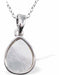 Iridescent Necklace with Teardrop, Silver Coloured
Hypoallergenic: Rhodium Plated, Nickel, Lead and Cadmium Free

12mm in size, 18" Rhodium Plated Chain

Delivered in a soft, black, velveteen pouch