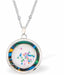 Special PVD Halo Necklace with Central Dancing Dots
Silver coloured chain with Paua Shell inset
Hypoallergenic; Free from cadmium, lead and nickel
20mm in size
Colour: Silver coloured and Crystal
Delivered in a soft, black, velveteen pouch