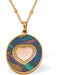 Special PVD Oval Necklace with Central Heart
Golden coloured chain with Paua Shell inset
Hypoallergenic; Free from cadmium, lead and nickel
20mm in size
Colour: Multi-colour, Golden and Crystal
Delivered in a soft, black, velveteen pouch