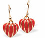 Golden Drop Earrings with Red Fun Heart Drops&nbsp;
Hearts are 10mm in size
Colour: Red and Gold
Rhodium Plated Ear-wires
Delivered in a soft, black, velveteen pouch