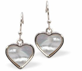 Silver Drop Earrings with Framed Pearl Heart Drops
Hearts are 10mm in size
Colour: Pearl
Rhodium Plated Ear-wires
Delivered in a soft, black, velveteen pouch