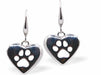 Silver Coloured Drop Earrings, Black Heart Drops with Paw Prints
Hearts are 10mm in size
Colour: Black
Rhodium Plated Ear-wires
Delivered in a soft, black, velveteen pouch