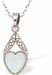 Glowing Opalite Filigree Heart Necklace
16mm, 18" chain
Rhodium Plated
Hypoallergenic: Nickel, Lead and Cadmium free
Delivered in a soft, black, velveteen pouch