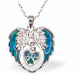 Paua Shell Wings and Heart with Paw Print Necklace
25mm, Rhodium Plated

18" Chain
Hypoallergenic: Nickel, Lead and Cadmium free
Delivered in a soft, black, velveteen pouch