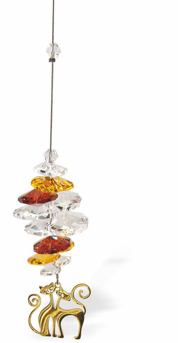 Austrian Crystal Suncatcher, Multi -faceted
Golden Aristocats Drop Feature
Red, yellow and clear crystal
Delivered in a soft, black, velveteen pouch
