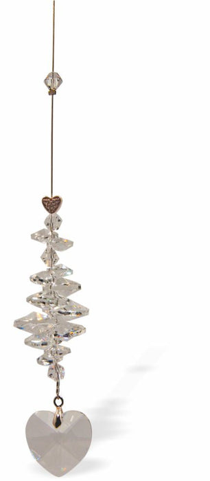 Austrian Crystal Suncatcher, Multi -faceted
Crystal Clear Heart Drop
Clear crystals
Delivered in a soft, black, velveteen pouch