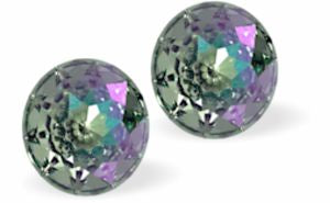 Sparkly Austrian Crystal Multi-Faceted Dome Stud Earrings Colour: Warm Paradise Shine Sterling Silver Earwires 10mm in size 