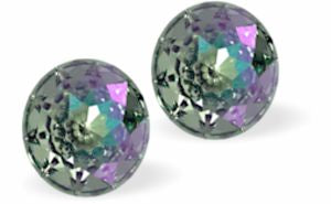 Sparkly Austrian Crystal Multi-Faceted Dome Stud Earrings Colour: Warm Paradise Shine Sterling Silver Earwires 10mm in size