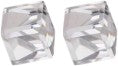 Sparkly Austrian Crystal Oblique Cube Stud Earrings by Byzantium in Clear Crystal with Sterling Silver Earwires