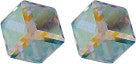 Sparkly Austrian Crystal Oblique Cube Stud Earrings by Byzantium, 4mm in size in Ever Changing Aurora Borealis with Sterling Silver Earwires