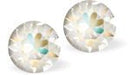 Austrian Crystal Diamond-shape Stud Earrings in Light Grey Delite with Sterling Silver Earwires