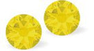 Austrian Crystal Diamond-shape Stud Earrings in Army Green Delite with Sterling Silver Earwires