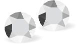 Austrian Crystal Diamond-shape Stud Earrings in Light Chrome Silvery Grey with Sterling Silver Earwires