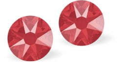 Austrian Crystal Diamond-shape Stud Earrings in Lotus Pink Delite with Sterling Silver Earwires