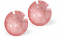 Sparkly Austrian Crystal Diamond-shape, Elegant Stud Earrings  Round, Multi Faceted Crystal,  6mm in size Colour: Pink Flamingo Ignite Sterling Silver Earwires