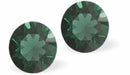 Sparkly Austrian Crystal Diamond-shape, Elegant Stud Earrings  Round, Multi Faceted Crystal,  6mm in size Colour: Light Turquoise BLAB Sterling Silver Earwires 